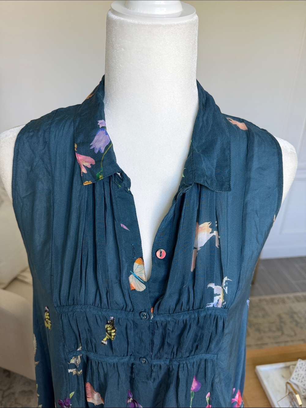 Johnny Was Summy Long Tunic Dress Dark Floral Boho Small - Picture 10 of 14